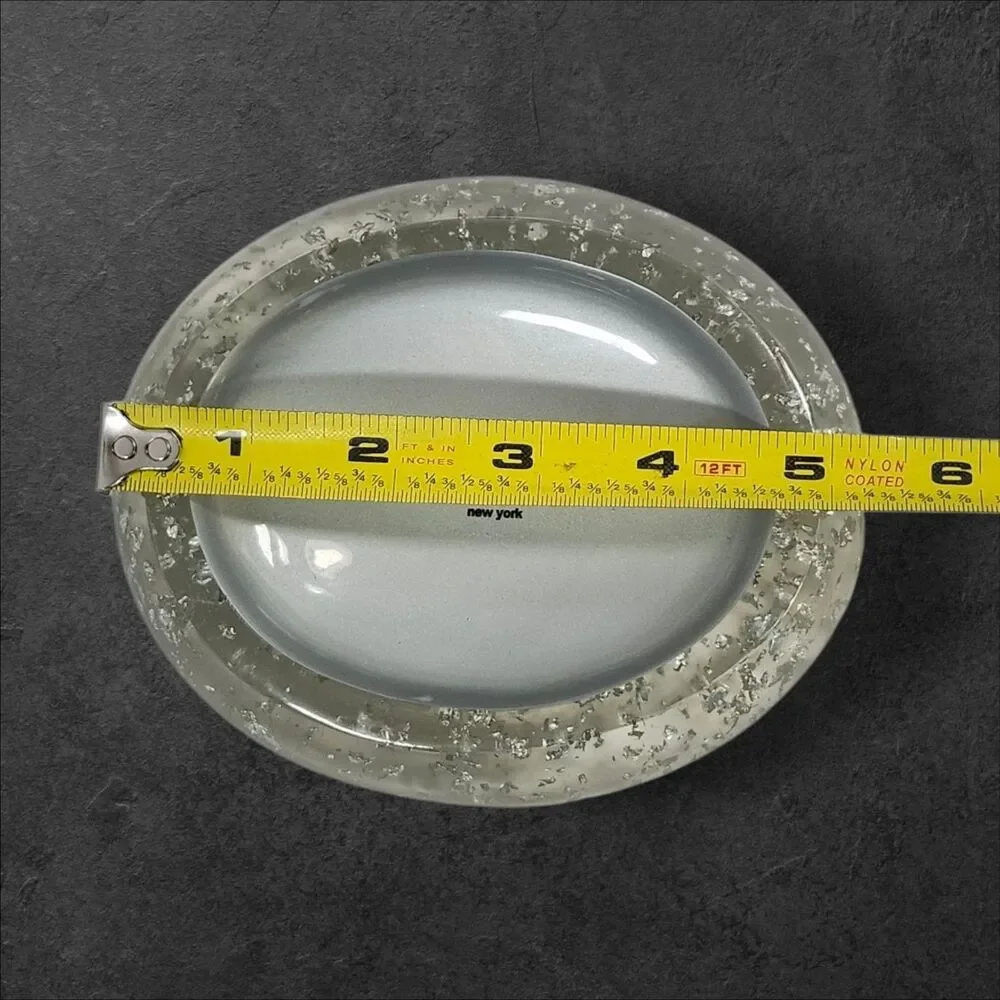 Nicole Miller Lucite Soap Dish Rare Silver Flake New York Vintage Glam Decor